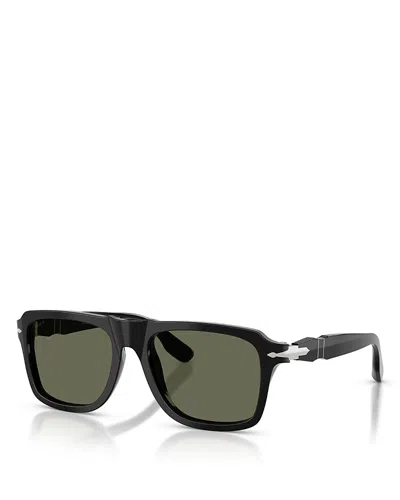 Persol Rectangular Sunglasses, 55mm In Black