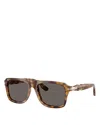 Persol Rectangular Sunglasses, 55mm In Metallic