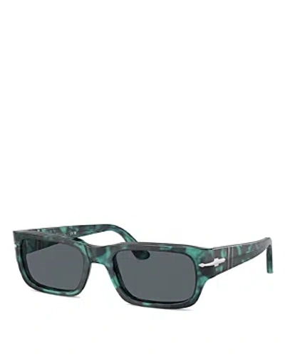 Persol Adrien 55mm Rectangular Sunglasses In Blue/blue Solid