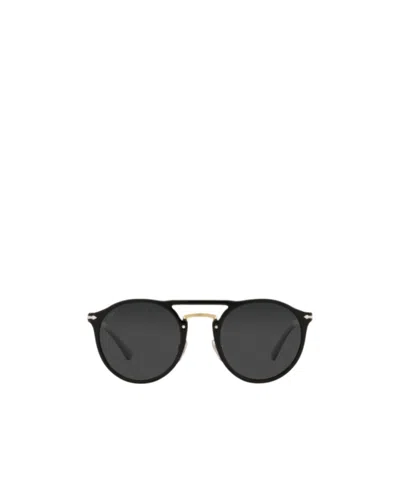 Persol Round Frame Double-bridge Sunglasses In Black