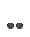 Persol Round Frame Double-bridge Sunglasses In Green