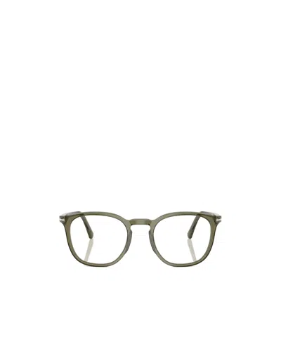Persol Round Frame Glasses In Green