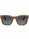 Persol Round Frame Sunglasses In Brown