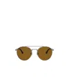 Persol Round Frame Sunglasses In Silver
