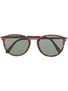 Persol Round Frame Sunglasses In Brown