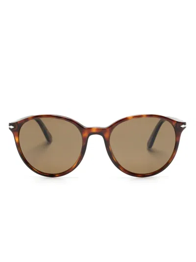 Persol Round-frame Sunglasses In Brown