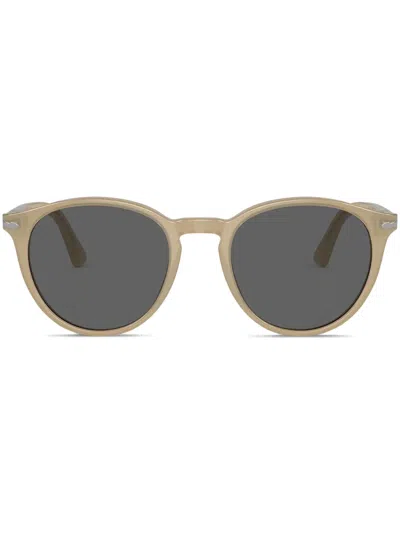 Persol Opal Beige Acetate Sunglasses In Brown