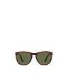 Persol Round Frame Sunglasses In Green