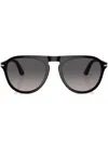 Persol Round-frame Tinted Sunglasses In Schwarz