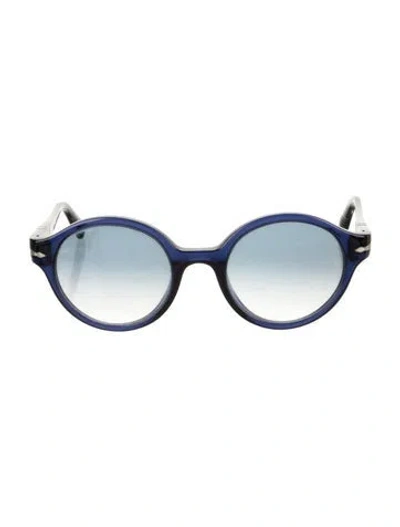 Pre-owned Persol Round Gradient Sunglasses In Blue
