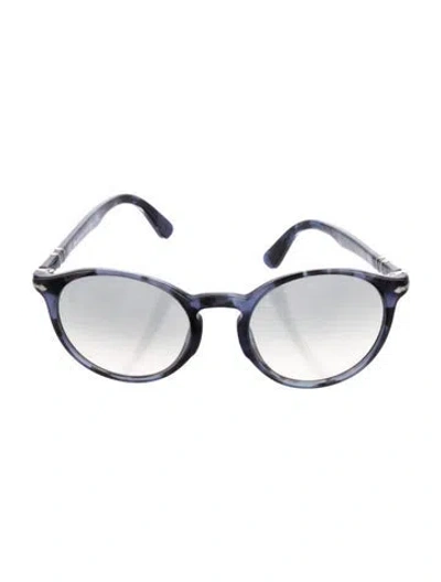 Pre-owned Persol Round Gradient Sunglasses In Blue