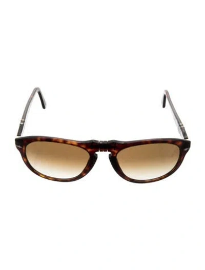 Pre-owned Persol Round Gradient Sunglasses In Brown