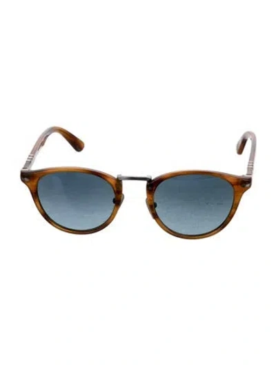 Pre-owned Persol Round Gradient Sunglasses In Brown