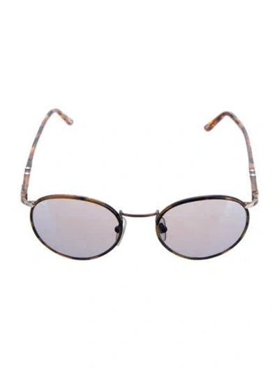 Pre-owned Persol Round Mirrored Sunglasses In Brown