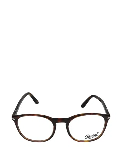 Persol Round Optical Glasses In Brown