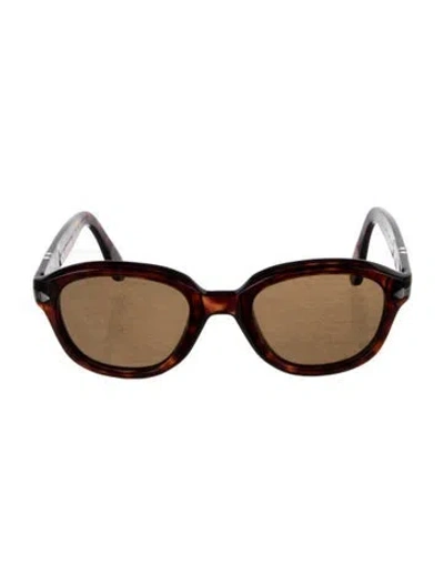 Pre-owned Persol Round Tinted Sunglasses In Brown