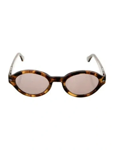 Pre-owned Persol Round Tinted Sunglasses In Brown