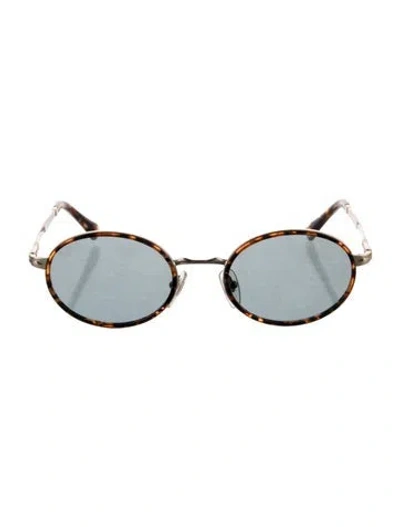 Pre-owned Persol Round Tinted Sunglasses In Brown