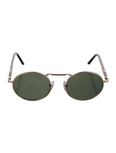 Pre-owned Persol Round Tinted Sunglasses In Gold