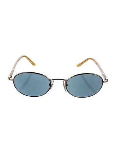 Pre-owned Persol Round Tinted Sunglasses In Yellow
