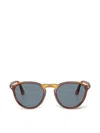 Persol Round Frame Sunglasses In Brown