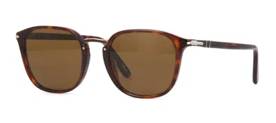 Pre-owned Persol Sartoria Po 3186s Dark Havana/brown Polarized (24/57) Sunglasses