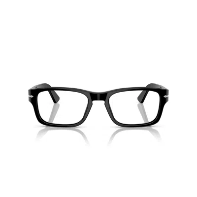 Persol Silver Rectangular Acetate Arrow Detail Eyeglasses In Black