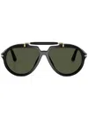 Persol Sonnenbrille Mit Eckigem Gestell In Schwarz