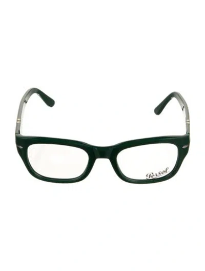 Pre-owned Persol Square Eyeglasses In Green
