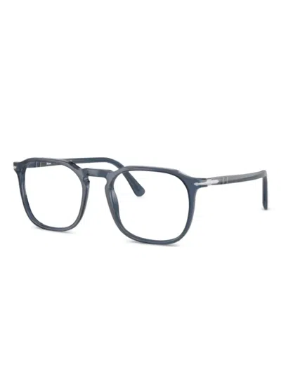 Persol Brille Mit Eckigem Gestell In Blau