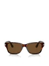 Persol Polarized Rectangular Sunglasses In Brown