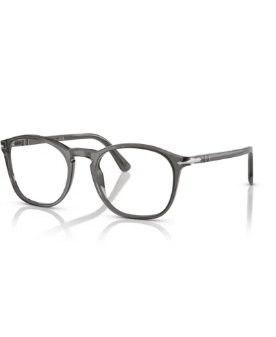 Persol Square Men's Eyeglasses, Po3007vm In Transparent Gray