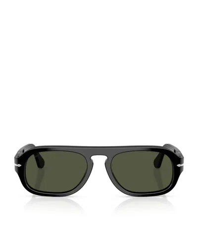 Persol Square Pilot Sunglasses In Black