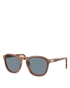Persol Womens Brown Po3345s Square-frame Tortoiseshell Sunglasses In Brown/blue Solid