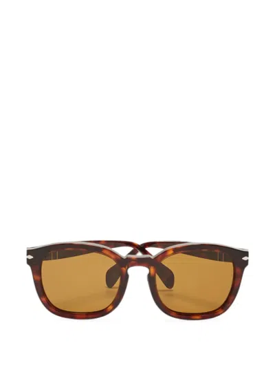Pre-owned Persol Square Sunglasses In Brown