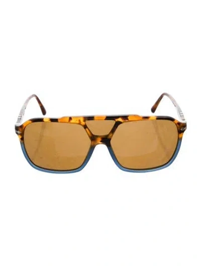 Pre-owned Persol Square Tinted Sunglasses In Brown