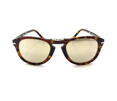 Pre-owned Persol Steve Mcqueen Po714sm Sunglasses 24/ap Havana/platinum Plated Lens 54mm