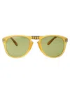 Persol Opal Yellow Plar Green Acetate Sunglasses In Black