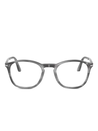 Persol Striped Acetate Glasses In Gray