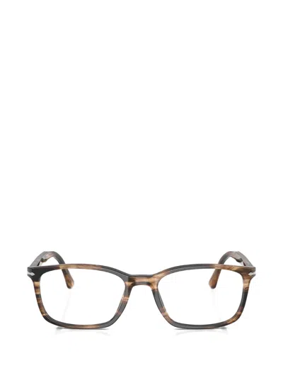 Persol Striped Browline Glasses