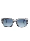 Persol Striped Rectangle-frame Sunglasses In Gray