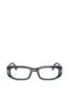 Persol Striped Rectangle-frame Glasses In Blue