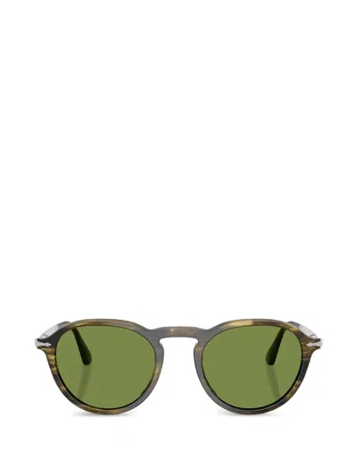 Persol 스트라이프 라운드 프레임 선글라스