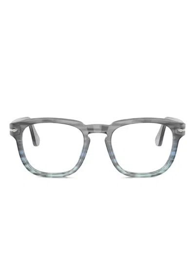 Persol Striped Square-frame Glasses In Gray
