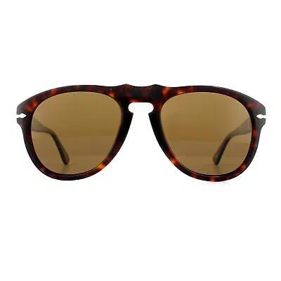 Pre-owned Persol Sunglasses 0649 24/57 Havana Brown Polarized Steve Mcqueen 54mm In Gray