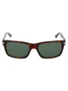 Persol 55mm Havana Rectangular Sunglasses In Green