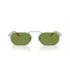 Persol Rectangular Frame Sunglasses In Green