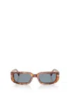 Persol Tortoiseshell Rectangle Sunglasses In Brown