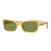 Persol Rectangle Frame Sunglasses In Miele/verde