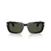 Persol Rectangular Frame Sunglasses In Nero/verde